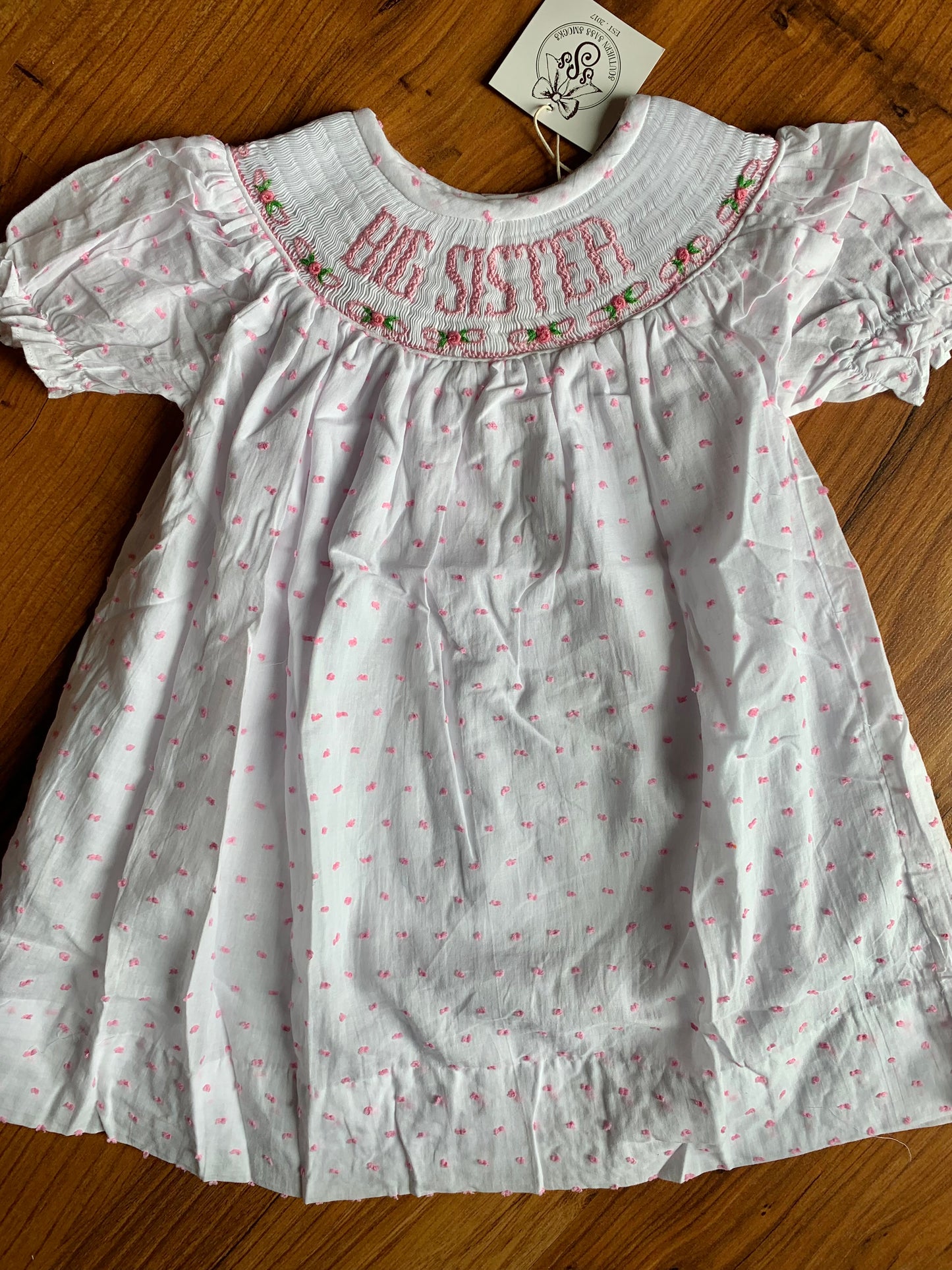 Hand-Smocked Big Sister Bubble/Dress
