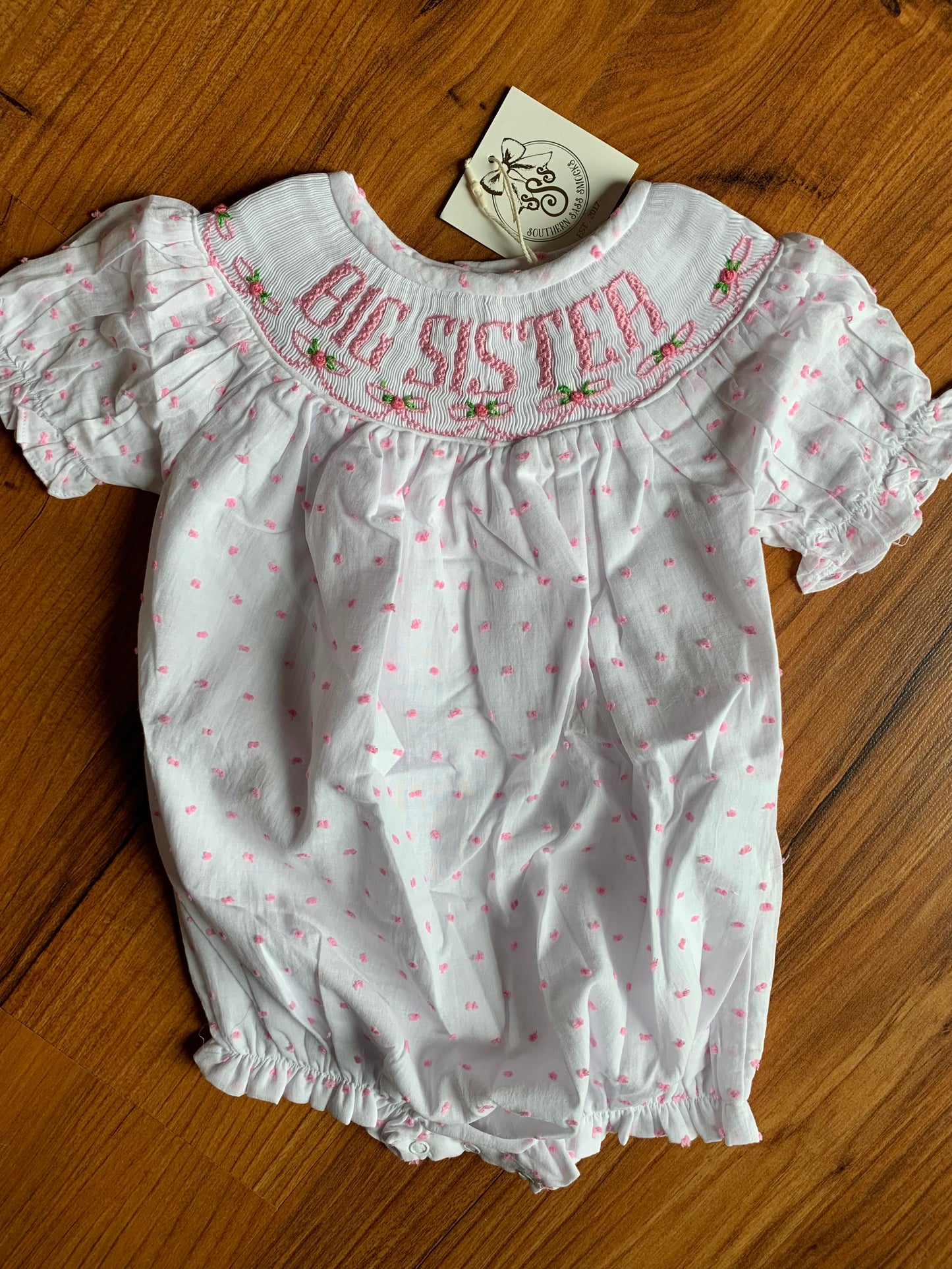 Hand-Smocked Big Sister Bubble/Dress