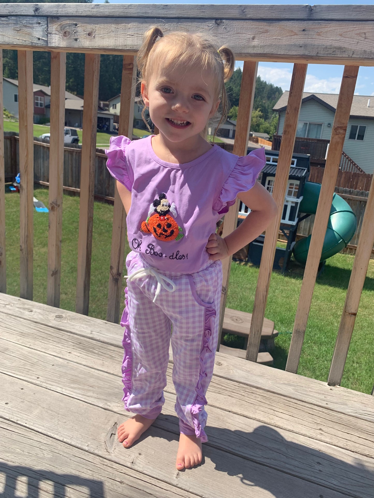 “Oh Boo-dles” French Knot Jogger Set- Girl
