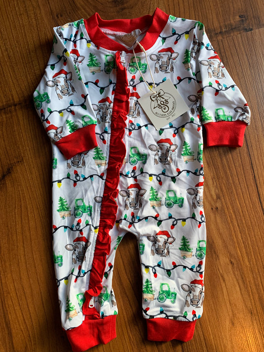 Christmas on the Farm: ruffled romper