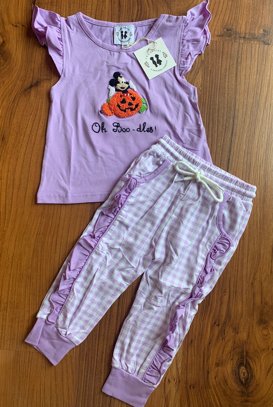 “Oh Boo-dles” French Knot Jogger Set- Girl