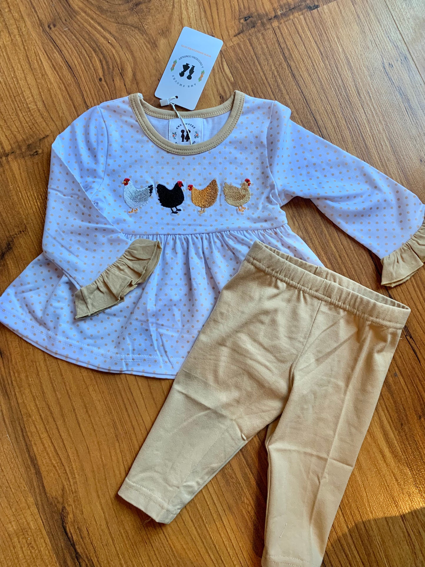 Embroidered Chicken Girl Set