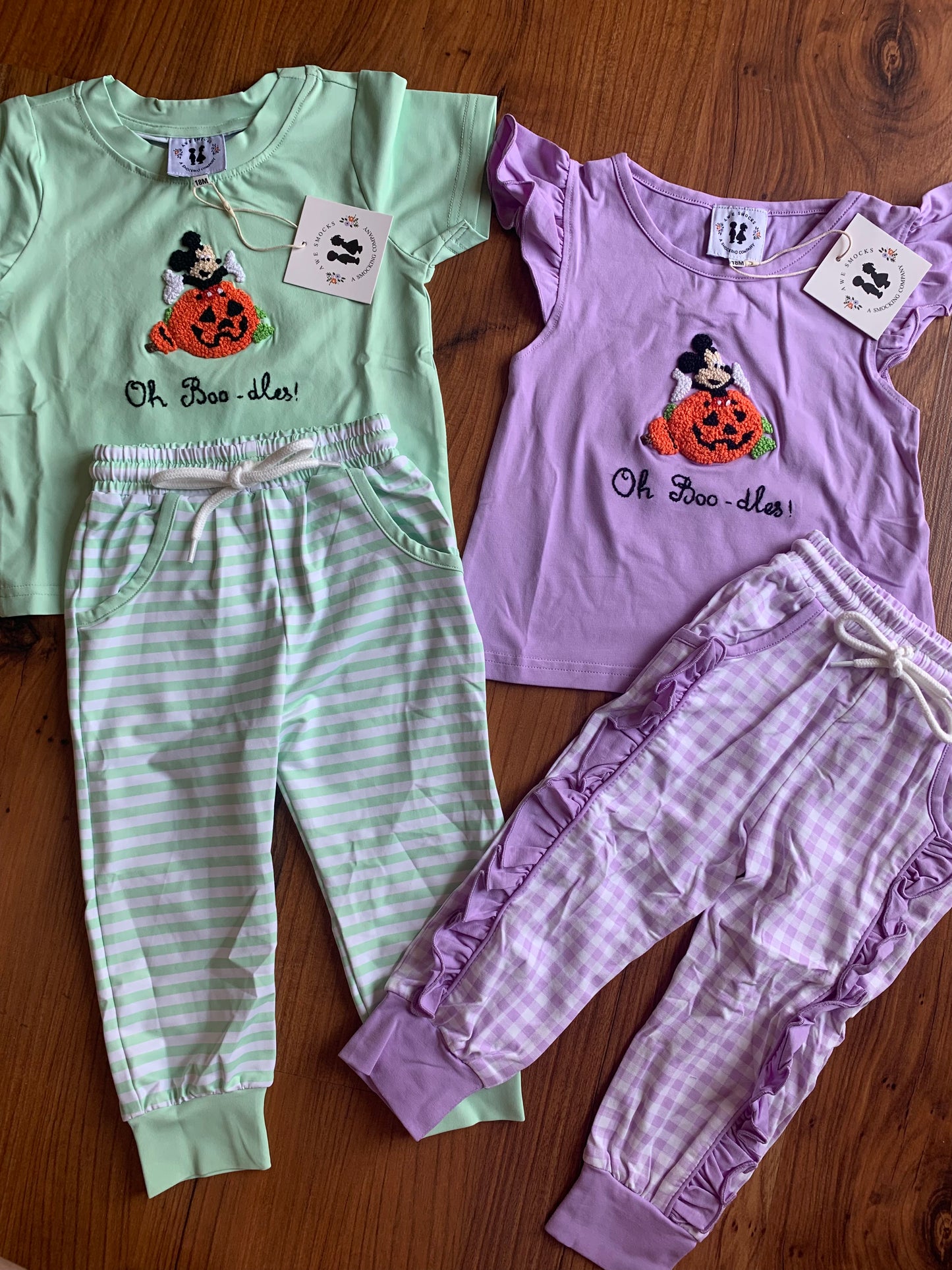 “Oh Boo-dles” French Knot Jogger Set- Boy