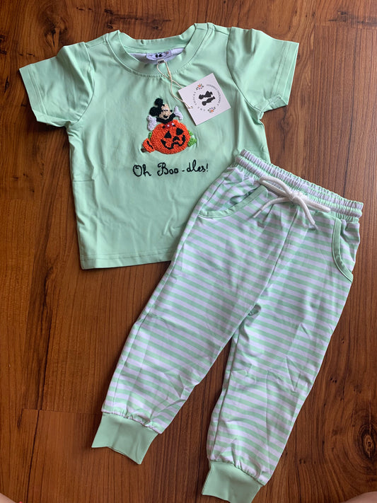 “Oh Boo-dles” French Knot Jogger Set- Boy