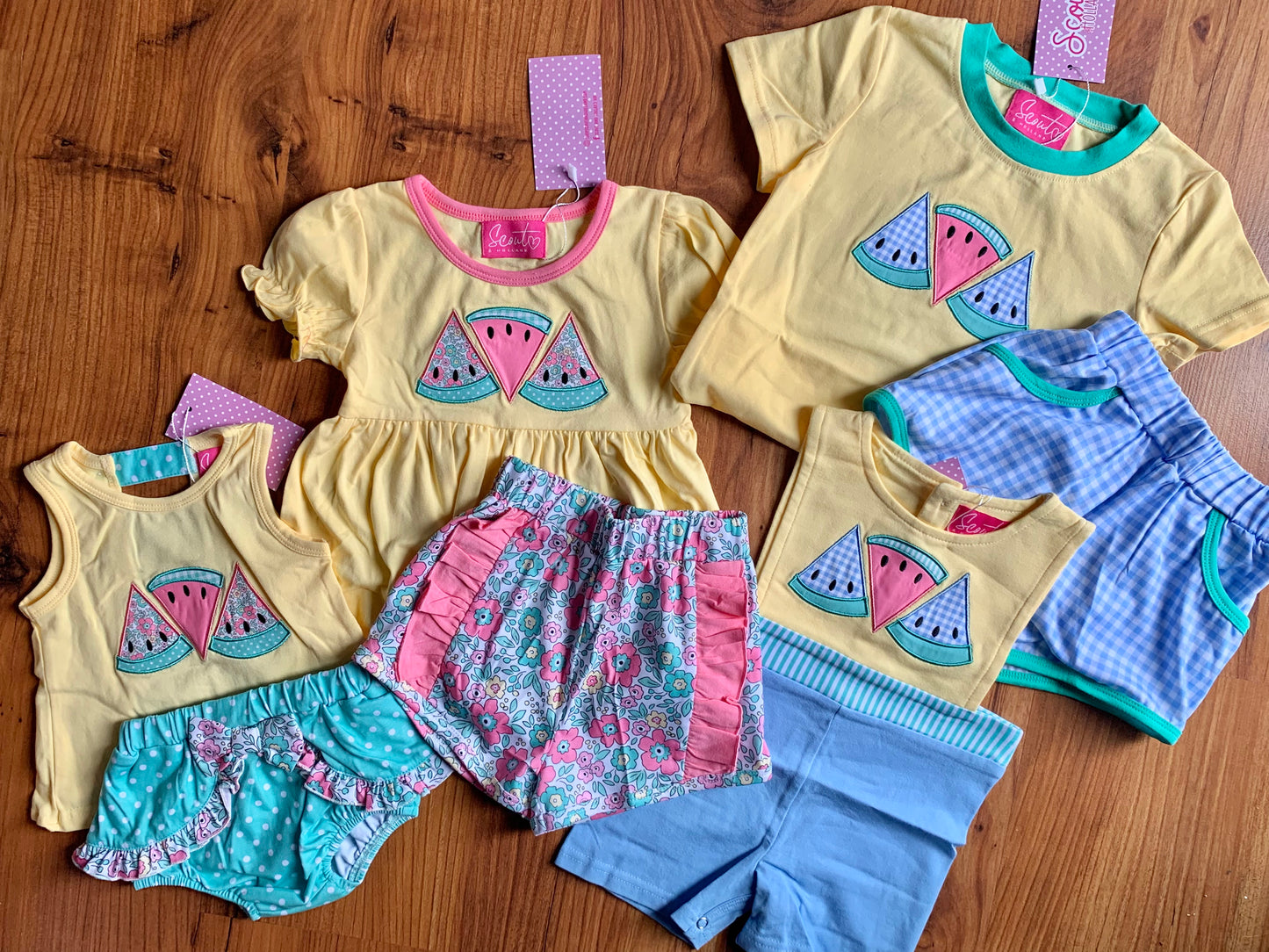 Coastal Watermelon Girl Short Set