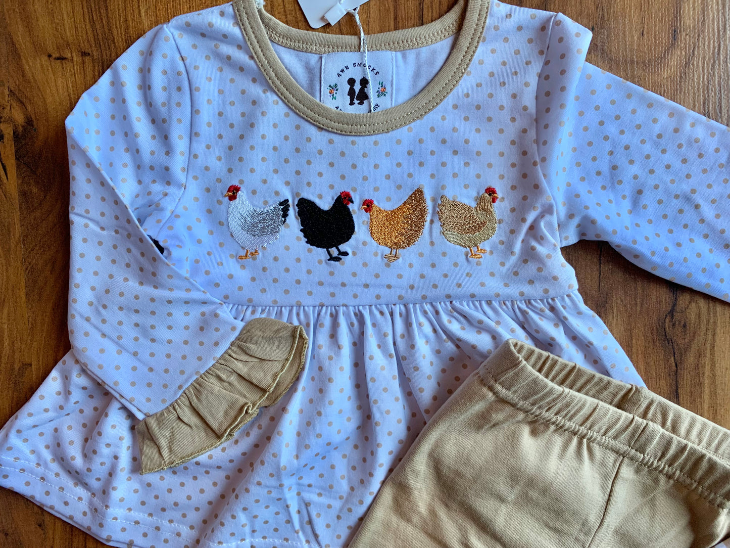 Embroidered Chicken Girl Set