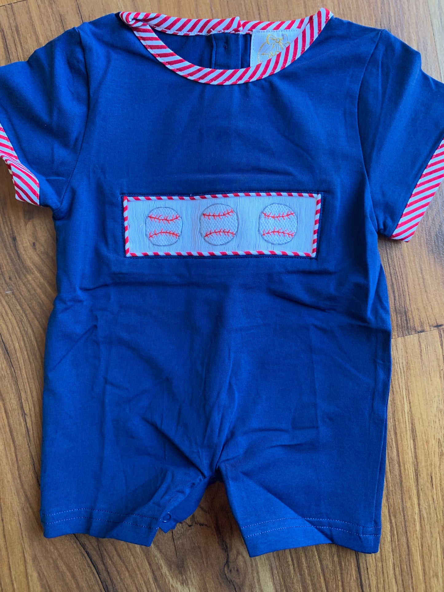 Play Ball: Smocked Boy Romper