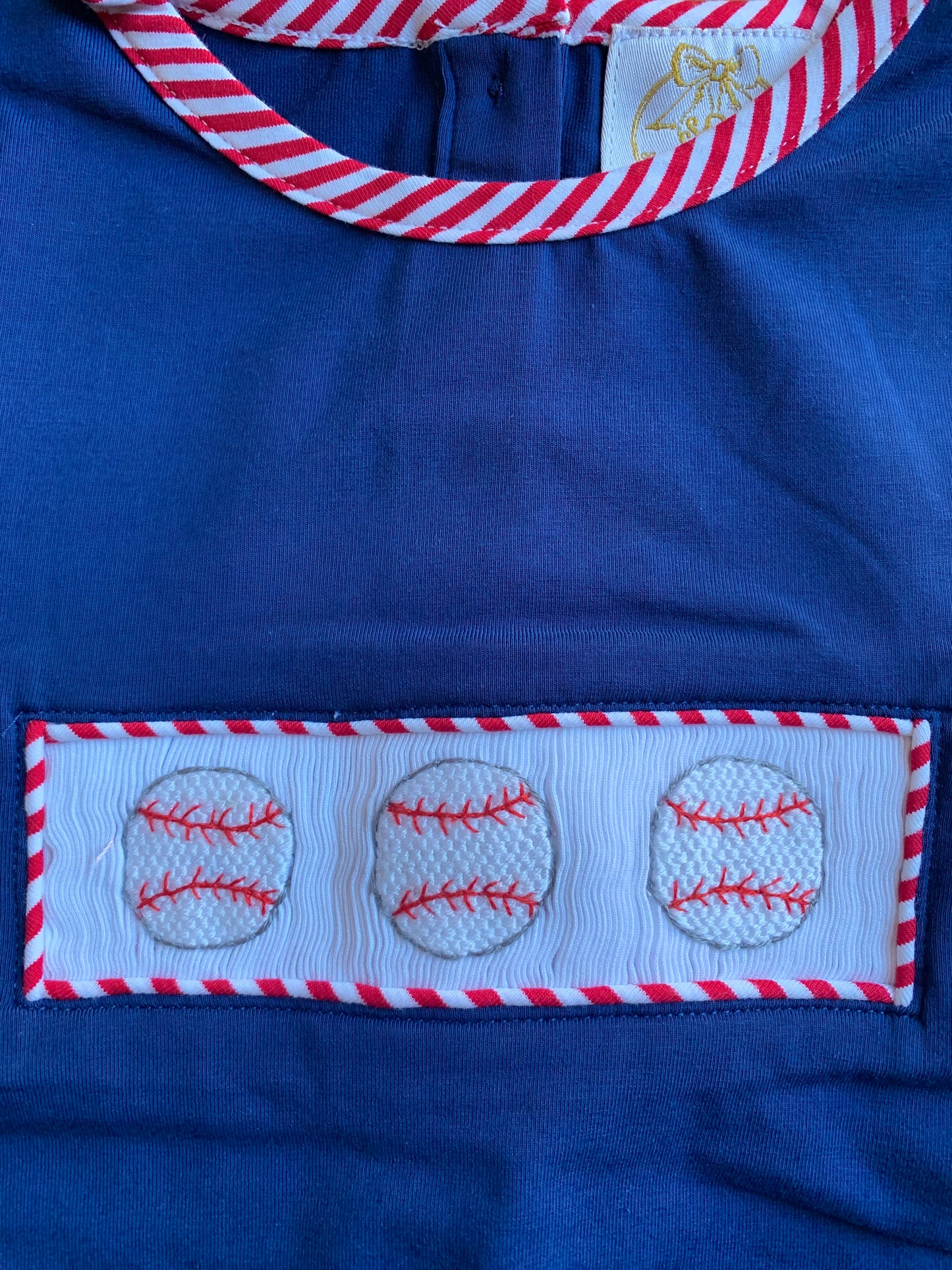 Play Ball: Smocked Boy Romper