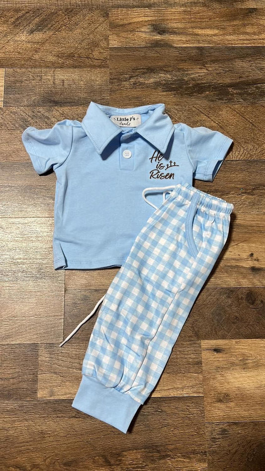 He is Risen: Blue Pants Set