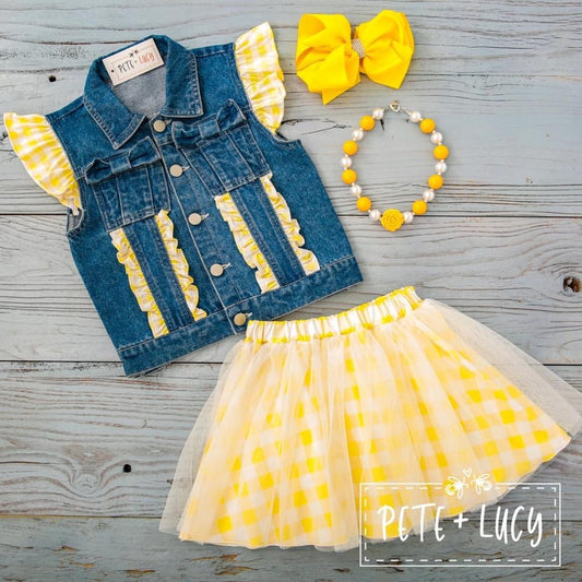 Sweet Gingham: Mellow Yellow 3-Piece Set