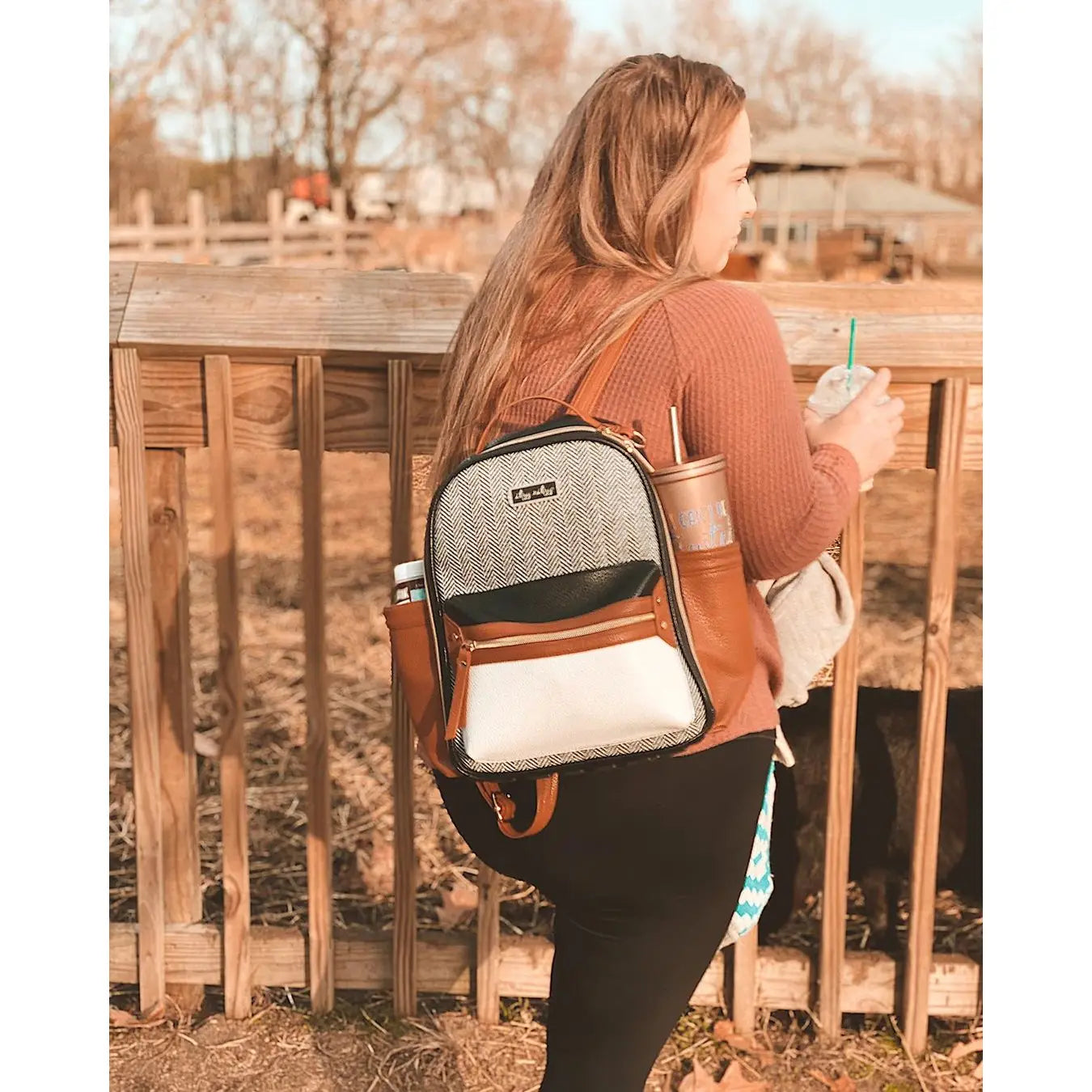 Coffee & Cream Itzy Mini Diaper Bag Backpack