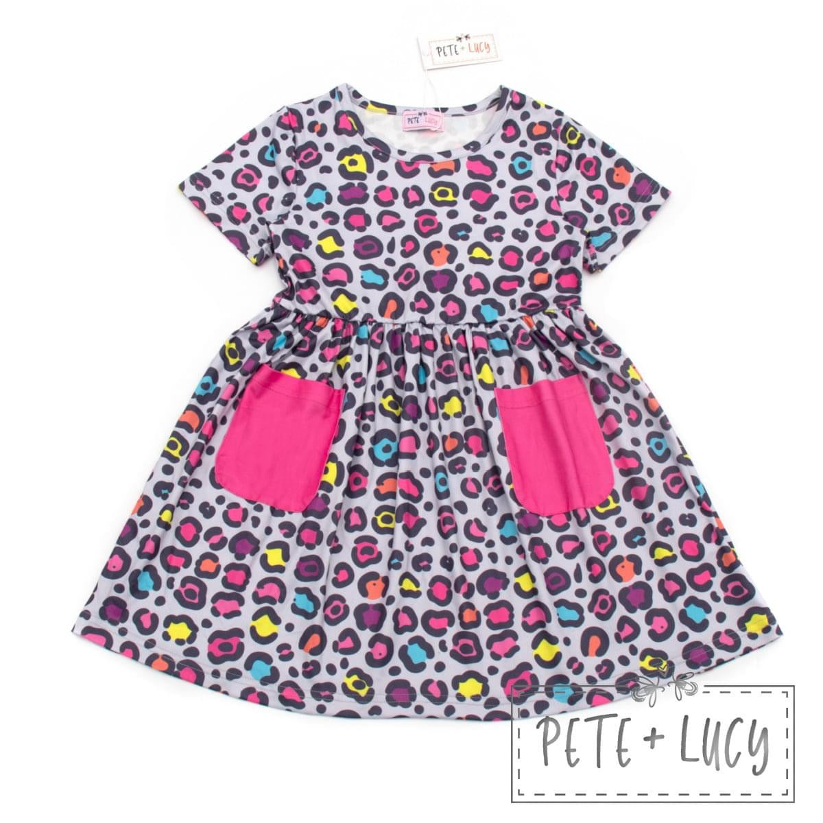 Neon Leopard: Short Sleeve Dress