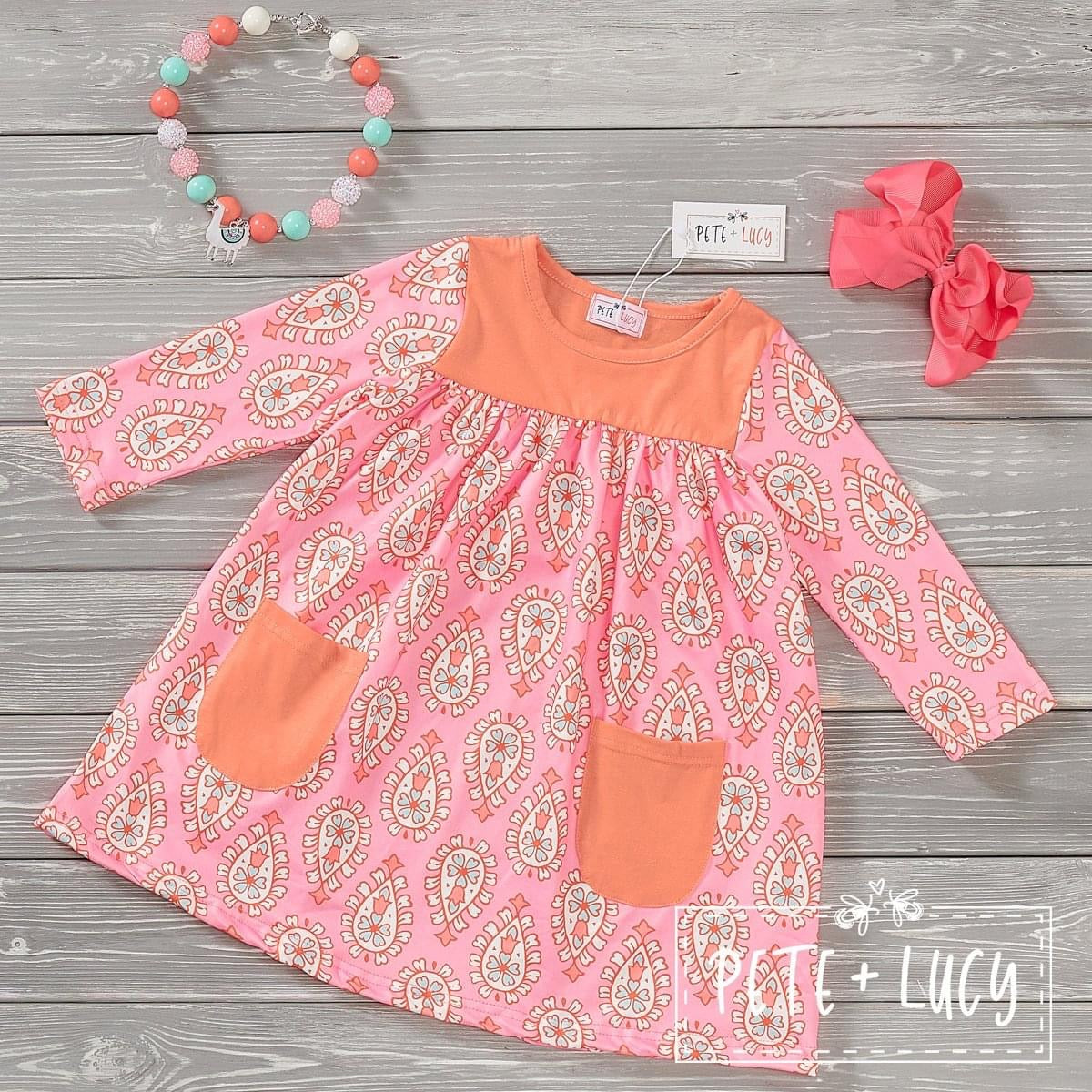 Peach Paisley: Dress